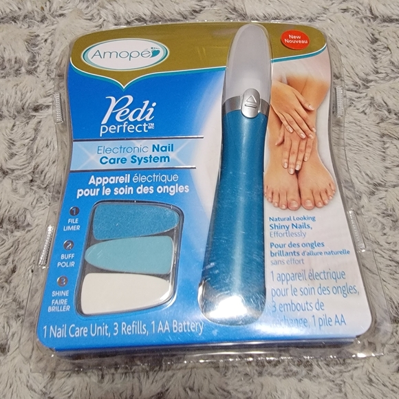 NEW! AMOPÉ Pedi Perfect Electronic Nail Care System + Refill Heads Bundle - Picture 2 of 3